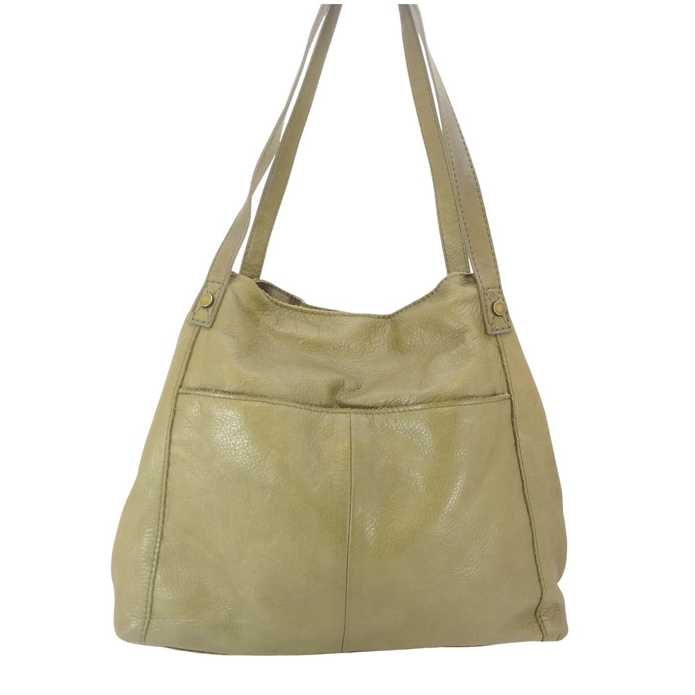 American Leather Co Slouchy Hobo Shoulder Bag Large Olive Green Pebbled - Picture 4 of 9